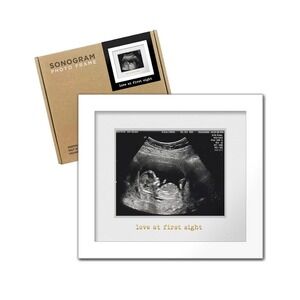 KeaBabies Sonogram Frame Kids 7x7 White New Solid Wood Ultrasound Keepsake